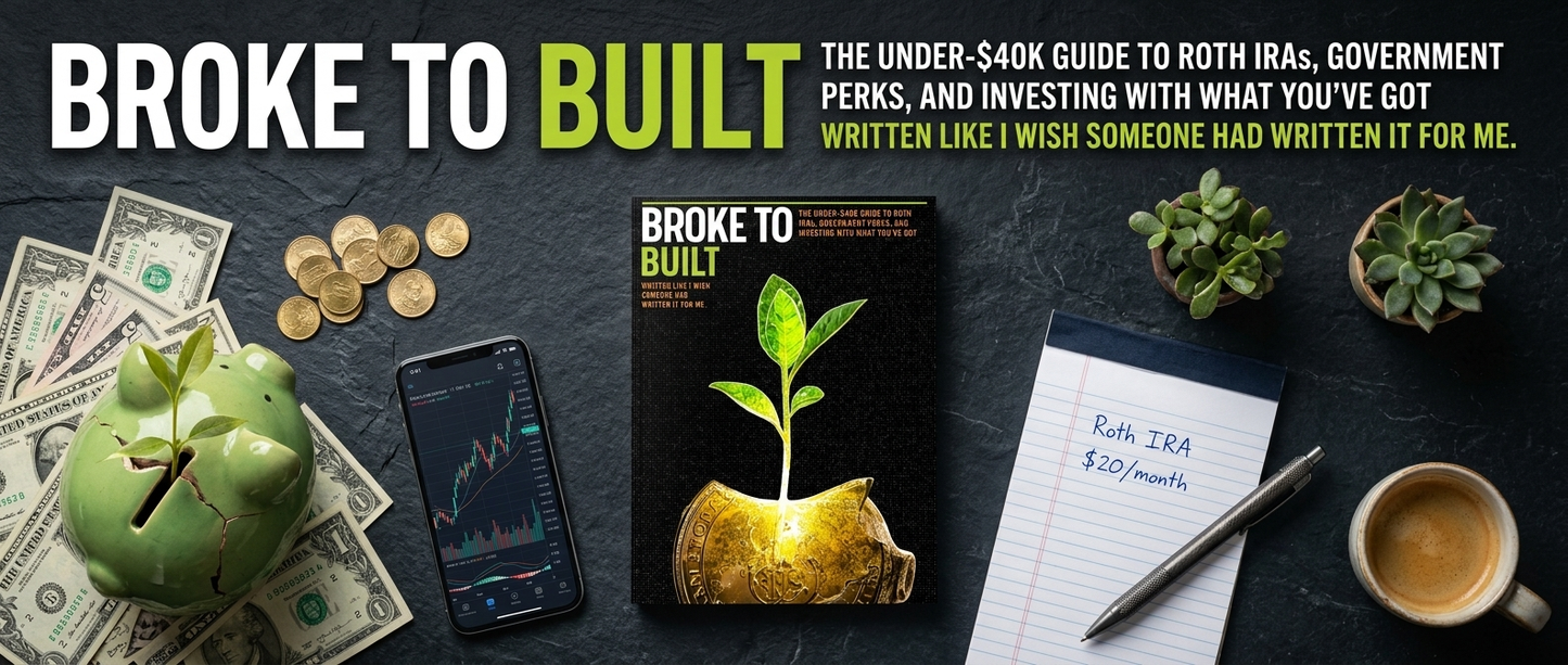 Broke to Built: The Under-$40K Guide to Roth IRAs, Government Perks & Investing With What You've Got
